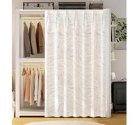 BDXZJ Rideaux d'armoires de Cuisine, Rideau Anti-Poussière pour Placards et Bibliothèques, Rideau Placard Autocollant pour Salon, Étagères, sous L'évier, Armoires À Chaussures B,W180cmxH200cm