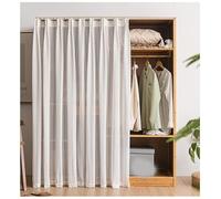 BDXZJ Rideaux D'armoires De Cuisine Rideau Placard Rideau Occultant Boucle Anti-Poussière pour Cantonnières Courtes Autocollant pour Salon, Étagères, sous L'évier, Salle De Bain C,W90*H180cm