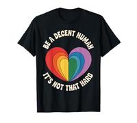 Be A Decent Human - LGBT Heart Retro Message T-Shirt