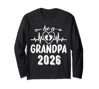 Be A Grandpa 2026 Motif battement de cœur Manche Longue