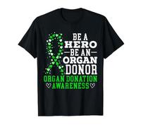« Be A Hero Be an Organ Donor Organ Dation Sensibilisation à la Don » T-Shirt Graphique avec Valeur, Homme, Noir, L