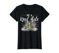 Be A Kind Sole Support autiste pour la Sensibilisation à l'Autisme T-Shirt Graphique avec Valeur, Femme, Noir, S
