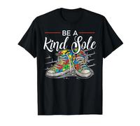 Be A Kind Sole Support autiste pour la Sensibilisation à l'Autisme T-Shirt Graphique avec Valeur, Homme, Noir, S