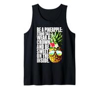Be A Pineapple Wear A Crown Sweet Inside Aloha Hawaii Ananas Débardeur