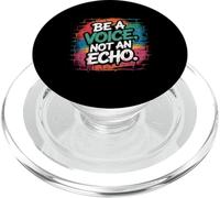 Be A Voice Not an Echo Mutmacher Spruch im Retro Style PopSockets PopGrip pour MagSafe