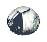 Be Animal Bonnet de douche pour femme réutilisable et imperméable avec bande élastique lavable - Bonnet de bain double couche - Extra large pour cheveux longs