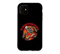 Be Aware of Bad People - Skateboard Squelette rétro Flamme Coque pour iPhone 11
