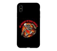 Be Aware of Bad People - Skateboard Squelette rétro Flamme Coque pour iPhone XS Max