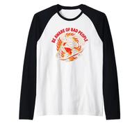 Be Aware of Bad People - Skateboard Squelette rétro Flamme Manche Raglan