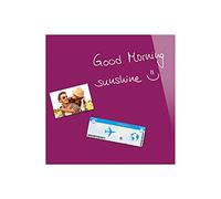 SIGEL B1104 Tableau magnétique en verre Be!Board, 45 x 45 cm, tableau mémo sans cadre magnétique et inscriptible, 2 aimants néodyme, framboise