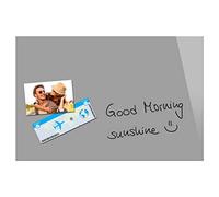 Be!Board B1206 Tableau magnétique en verre, 60 x 40 cm, tableau mémo sans cadre magnétique et inscriptible, 2 aimants néodyme, gris