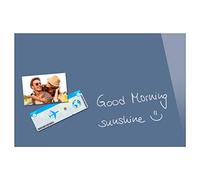 SIGEL B1207 Tableau magnétique en verre Be!Board, 60 x 40 cm, tableau mémo sans cadre magnétique et inscriptible, 2 aimants néodyme, bleu