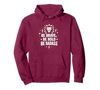 Be Brave, Be Bold, Be Badass - Inspiration du Lion Sweat à Capuche, Unisexe pour Adultes, Marron, XXL