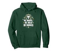 Be Brave, Be Bold, Be Badass - Inspiration du Lion Sweat à Capuche, Unisexe pour Adultes, Vert Forêt, XXL