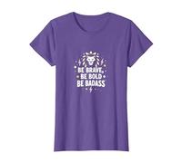 Be Brave, Be Bold, Be Badass - Inspiration du Lion T-Shirt, Femme, Violet chiné, S