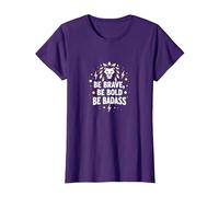 Be Brave, Be Bold, Be Badass - Inspiration du Lion T-Shirt, Femme, Violet, XS