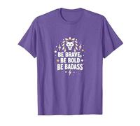 Be Brave, Be Bold, Be Badass - Inspiration du Lion T-Shirt, Homme, Violet Chiné, S