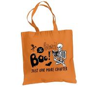 Be Buz Boo Just One More Chapter Sac fourre-tout multicolore d'Halloween - Trick or Treat Cotton Book Lover Sac réutilisable pour Halloween naturel, noir et orange, Orange, One Size