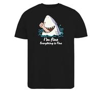 Be Buz I'm Fine Funny T-Shirt - Thumbs-Up Graphic Tee - Everything is Fine Humour Shirt - T-shirt Sarcastique Cadeau pour Homme Femme Ocean Beach Lover, Noir , M