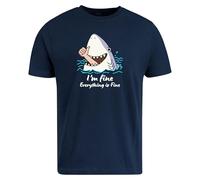 Be Buz I'm Fine Funny T-Shirt - Thumbs-Up Graphic Tee - Everything is Fine Humour Shirt - T-shirt Sarcastique Cadeau pour Homme Femme Ocean Beach Lover, bleu marine, M