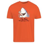 Be Buz I'm Fine Funny T-Shirt - Thumbs-Up Graphic Tee - Everything is Fine Humour Shirt - T-shirt Sarcastique Cadeau pour Homme Femme Ocean Beach Lover, Orange, M