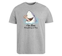 Be Buz I'm Fine Funny T-Shirt - Thumbs-Up Graphic Tee - Everything is Fine Humour Shirt - T-shirt Sarcastique Cadeau pour Homme Femme Ocean Beach Lover, gris, XL