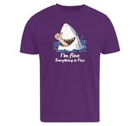 Be Buz I'm Fine Funny T-Shirt - Thumbs-Up Graphic Tee - Everything is Fine Humour Shirt - T-shirt Sarcastique Cadeau pour Homme Femme Ocean Beach Lover, violet, L