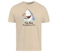 Be Buz I'm Fine Funny T-Shirt - Thumbs-Up Graphic Tee - Everything is Fine Humour Shirt - T-shirt Sarcastique Cadeau pour Homme Femme Ocean Beach Lover, sable, L