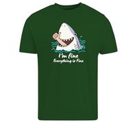 Be Buz I'm Fine Funny T-Shirt - Thumbs-Up Graphic Tee - Everything is Fine Humour Shirt - T-shirt Sarcastique Cadeau pour Homme Femme Ocean Beach Lover, vert forêt, S