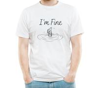 Be Buz I'm Fine Funny T-Shirt - Thumbs-Up Graphic Tee - Everything is Fine Humour Shirt - T-shirt sarcastique cadeau pour homme et femme, blanc, L