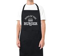Be Buz King of the Burger Tablier personnalisé avec nom - Tablier de barbecue personnalisé pour homme et femme Tablier de cuisine Cadeau pour lui elle, Noir , taille unique