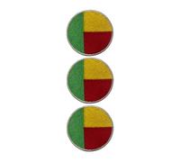 Be Buz Lot de 3 écussons brodés drapeau national pays rond thermocollant pour vêtements, sacs, vestes, jeans, 6 cm, Royaume-Uni (Bénin)