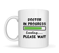 Be Buz Mug Doctor in Progress Loading - Cadeau amusant pour futurs médecins - Tasse à café en céramique blanche de 325 ml pour étudiants en médecine et diplômés