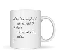 Be Buz Mug programmateur humoristique recharge code boucle - 325 ml - Tasse en céramique blanche - Cadeau pour ingénieur logiciel codeur