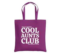 Be Buz Proud Member Cool Aunts Club Sac fourre-tout réutilisable en coton pour femme - Sac fourre-tout amusant « Like a Mom but Cooler » - Cadeau pour tante, sœurs et amis, magenta, One Size