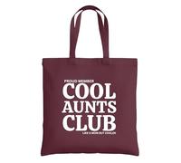 Be Buz Proud Member Cool Aunts Club Sac fourre-tout réutilisable en coton pour femme - Sac fourre-tout amusant « Like a Mom but Cooler » - Cadeau pour tante, sœurs et amis, bordeaux, One Size
