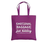Be Buz Sac fourre-tout émotionnel Just Kidding Like It Would All Fit In Here - Sac de courses amusant en coton réutilisable pour homme et femme, magenta, One Size