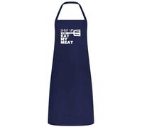 Be Buz Shut Up and Eat My Meat Tablier de barbecue amusant multicolore pour homme, cadeau pour papa, mari ou petit ami, fête des pères et anniversaire, bleu marine, taille unique