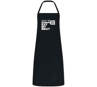 Be Buz Shut Up and Eat My Meat Tablier de barbecue amusant multicolore pour homme, cadeau pour papa, mari ou petit ami, fête des pères et anniversaire, Noir , taille unique