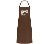 Be Buz Shut Up and Eat My Meat Tablier de barbecue amusant multicolore pour homme, cadeau pour papa, mari ou petit ami, fête des pères et anniversaire, chocolat, taille unique