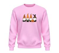 Be Buz Sweat-shirt à col rond avec motif de gnomes d'Halloween - Pull graphique amusant avec citrouille et chat de sorcière - Saison effrayante pour hommes et femmes - Haut d'automne, rose, S