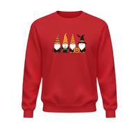Be Buz Sweat-shirt à col rond avec motif de gnomes d'Halloween - Pull graphique amusant avec citrouille et chat de sorcière - Saison effrayante pour hommes et femmes - Haut d'automne, Rouge, S