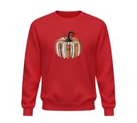 Be Buz Sweat-shirt d'Halloween en forme de citrouille d'automne - Pull à col rond d'automne pour homme et femme - Saison effrayante, Rouge, L