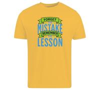 Be Buz T-shirt « Forget The Mistake Remember The Lesson » - T-shirt graphique de motivation pour homme et femme - 100 % coton à manches courtes, marguerite, M