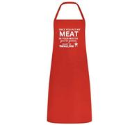 Be Buz Tablier multicolore « Once You Put My Meat in Your Mouth » - Unisexe Chef, Serveur, Serveuse Cadeau pour elle, Lui, Mariage, Barbecue, Cuisine, Rouge, taille unique