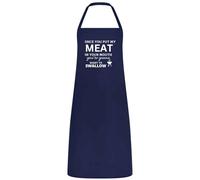 Be Buz Tablier multicolore « Once You Put My Meat in Your Mouth » - Unisexe Chef, Serveur, Serveuse Cadeau pour elle, Lui, Mariage, Barbecue, Cuisine, bleu marine, taille unique