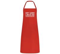 Be Buz Tablier unisexe multicolore avec inscription « Don't Worry I Can do this I watched A YouTube Video » - Cadeau pour elle ou lui - Pour mariage, barbecue, cuisine, Rouge, taille unique