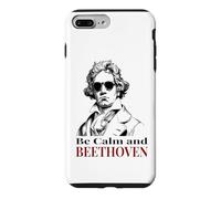 Be Calm and Beethoven Jeu de Mots Amusant de Musique Classique Coque pour iPhone 7 Plus/8 Plus