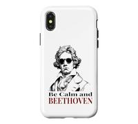 Be Calm and Beethoven Jeu de Mots Amusant de Musique Classique Coque pour iPhone X/XS