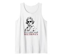Be Calm and Beethoven Jeu de Mots Amusant de Musique Classique Débardeur